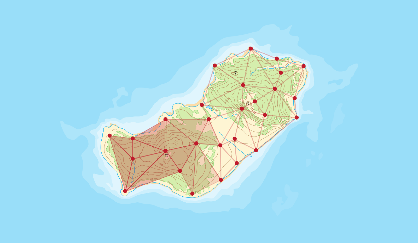 The challenge as an island and distributed sensory network.